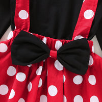 Load image into Gallery viewer, 2 Pieces Set Baby Kid Girls Solid Color Tops And Polka dots Bow Skirts Wholesale 220510164

