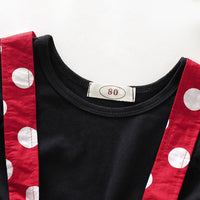 Load image into Gallery viewer, 2 Pieces Set Baby Kid Girls Solid Color Print T-Shirts Polka dots And Bow Dresses Wholesale 220510167

