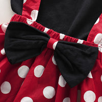 Load image into Gallery viewer, 2 Pieces Set Baby Kid Girls Solid Color Print T-Shirts Polka dots And Bow Dresses Wholesale 220510167
