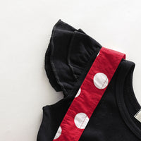 Load image into Gallery viewer, 2 Pieces Set Baby Kid Girls Solid Color Print T-Shirts Polka dots And Bow Dresses Wholesale 220510167
