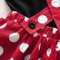 Load image into Gallery viewer, 2 Pieces Set Baby Kid Girls Solid Color Print T-Shirts Polka dots And Bow Dresses Wholesale 220510167
