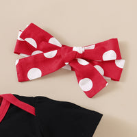 Load image into Gallery viewer, Baby Kid Girls Color-blocking Polka dots Bow Print Dresses Wholesale 220510168
