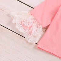 Load image into Gallery viewer, 2 Pieces Set Baby Kid Girls Solid Color Lace Tops And Pants Wholesale 220510171
