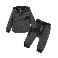 Load image into Gallery viewer, 2 Pieces Set Baby Girls Color-blocking Camo Hoodies Swearshirts And Pants Wholesale 220510172
