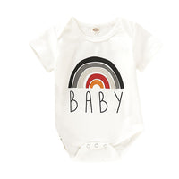 Load image into Gallery viewer, Baby Girls Boys Letters Rainbow Print Rompers Wholesale 220510182
