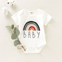 Load image into Gallery viewer, Baby Girls Boys Letters Rainbow Print Rompers Wholesale 220510182
