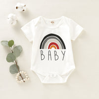 Load image into Gallery viewer, Baby Girls Boys Letters Rainbow Print Rompers Wholesale 220510182
