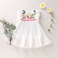 Load image into Gallery viewer, Baby Kid Girls Flower Embroidered Dresses Wholesale 220510184
