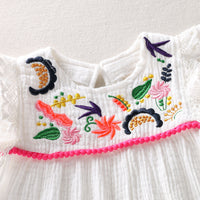 Load image into Gallery viewer, Baby Kid Girls Flower Embroidered Dresses Wholesale 220510184
