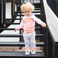 Load image into Gallery viewer, 2 Pieces Set Baby Girls Striped Color-blocking Polka dots Print Hoodies Swearshirts And Pants Wholesale 220510187
