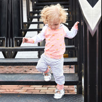 Load image into Gallery viewer, 2 Pieces Set Baby Girls Striped Color-blocking Polka dots Print Hoodies Swearshirts And Pants Wholesale 220510187
