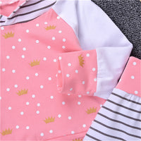 Load image into Gallery viewer, 2 Pieces Set Baby Girls Striped Color-blocking Polka dots Print Hoodies Swearshirts And Pants Wholesale 220510187
