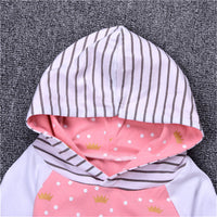 Load image into Gallery viewer, 2 Pieces Set Baby Girls Striped Color-blocking Polka dots Print Hoodies Swearshirts And Pants Wholesale 220510187
