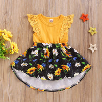 Load image into Gallery viewer, Baby Girls Color-blocking Flower Print Rompers Wholesale 220510189
