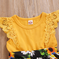 Load image into Gallery viewer, Baby Girls Color-blocking Flower Print Rompers Wholesale 220510189

