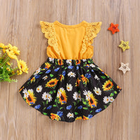 Load image into Gallery viewer, Baby Girls Color-blocking Flower Print Rompers Wholesale 220510189
