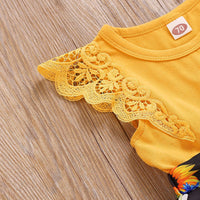 Load image into Gallery viewer, Baby Girls Color-blocking Flower Print Rompers Wholesale 220510189
