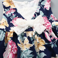 Load image into Gallery viewer, Baby Kid Girls Flower Bow Print Dresses Wholesale 220510208
