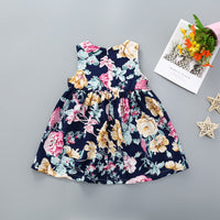 Load image into Gallery viewer, Baby Kid Girls Flower Bow Print Dresses Wholesale 220510208
