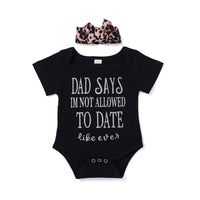 Load image into Gallery viewer, 2 Pieces Set Baby Girls Leopard Headwear And Letters Rompers Wholesale 220510216
