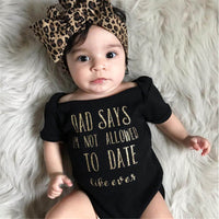 Load image into Gallery viewer, 2 Pieces Set Baby Girls Leopard Headwear And Letters Rompers Wholesale 220510216

