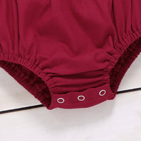 Load image into Gallery viewer, 2 Pieces Set Baby Girls Solid Color Print Headwear And Rompers Wholesale 220510217
