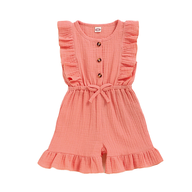 Baby Kid Girls Solid Color Rompers Wholesale 220510226