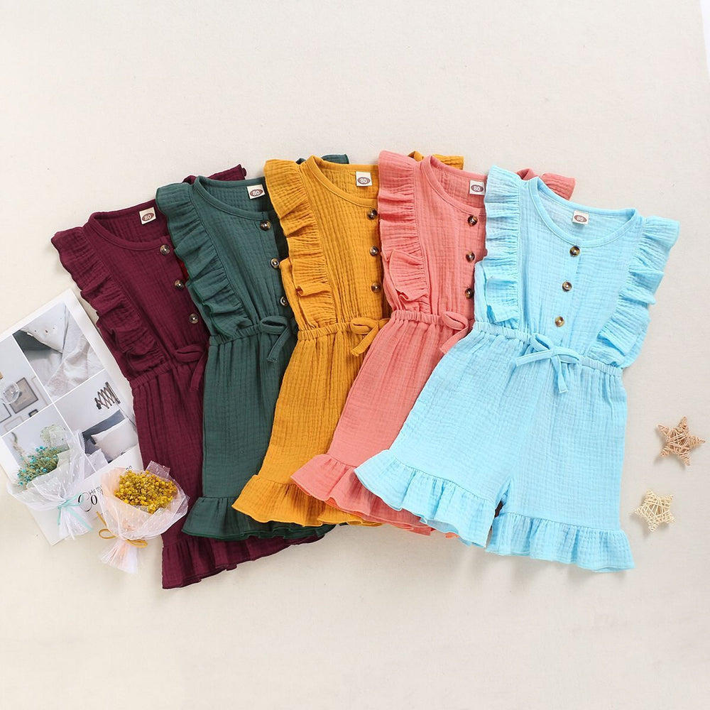 Baby Kid Girls Solid Color Rompers Wholesale 220510226