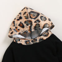 Load image into Gallery viewer, 2 Pieces Set Baby Kid Unisex Color-blocking Leopard Hoodies Swearshirts And Pants Wholesale 220510229
