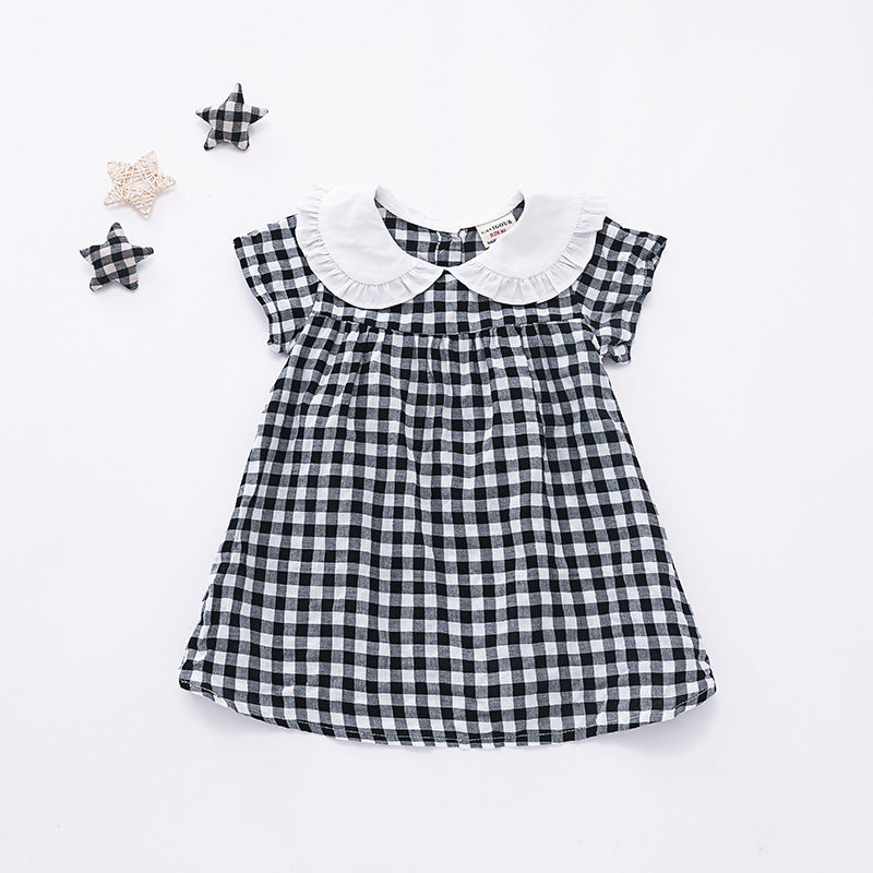 Baby Kid Girls Checked Dresses Wholesale 22051023