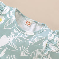 Load image into Gallery viewer, 2 Pieces Set Baby Kid Girls Flower T-Shirts Solid Color And Ripped Shorts Wholesale 220510230
