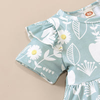 Load image into Gallery viewer, 2 Pieces Set Baby Kid Girls Flower T-Shirts Solid Color And Ripped Shorts Wholesale 220510230
