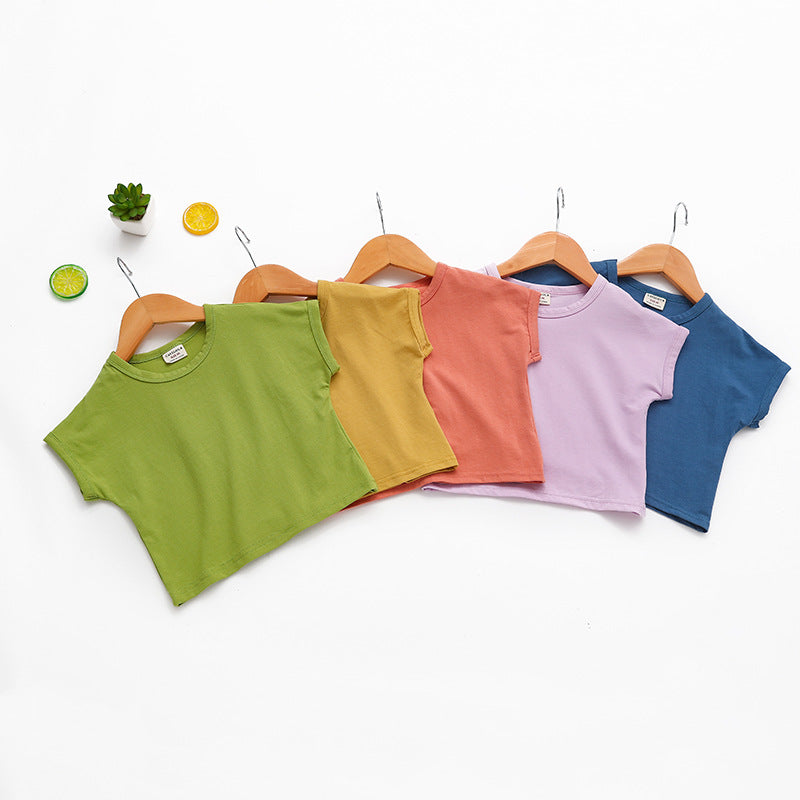 Baby Kid Girls Solid Color T-Shirts Wholesale 220510234