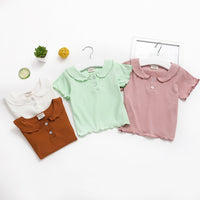 Load image into Gallery viewer, Baby Kid Girls Solid Color Polo Shirts Wholesale 220510237
