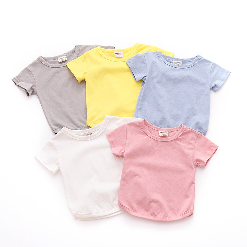 Baby Kid Unisex Solid Color T-Shirts Wholesale 22051024