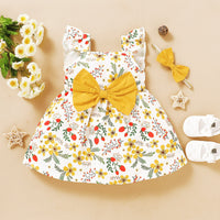 Load image into Gallery viewer, Baby Kid Girls Flower Bow Print Dresses Wholesale 220510240
