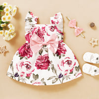Load image into Gallery viewer, Baby Kid Girls Flower Bow Print Dresses Wholesale 220510240

