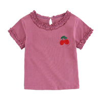 Load image into Gallery viewer, Baby Kid Girls Fruit Embroidered T-Shirts Wholesale 220510246
