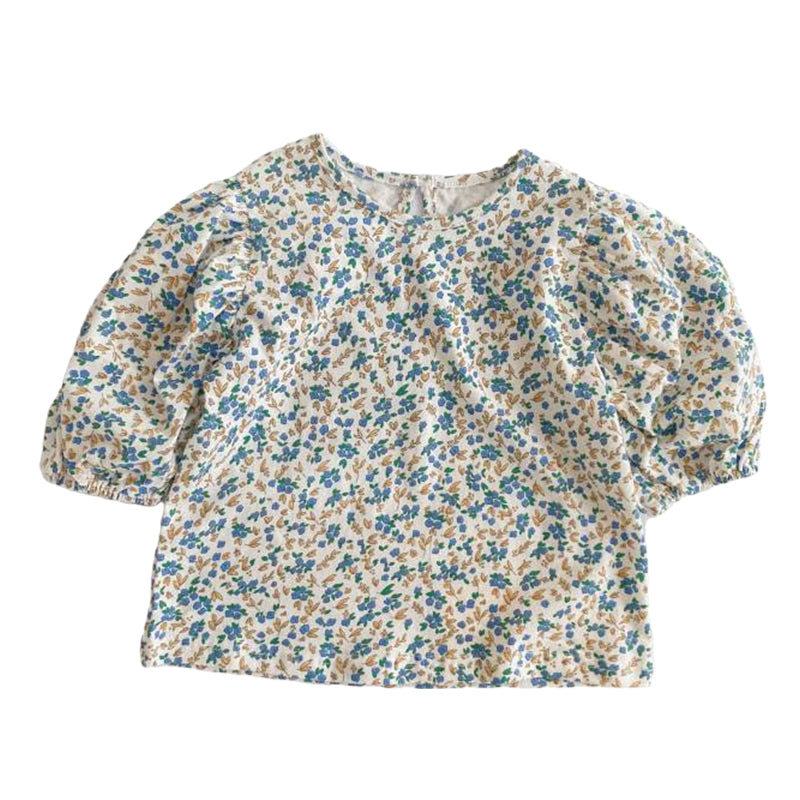 Baby Kid Girls Flower Print Tops Wholesale 220510248