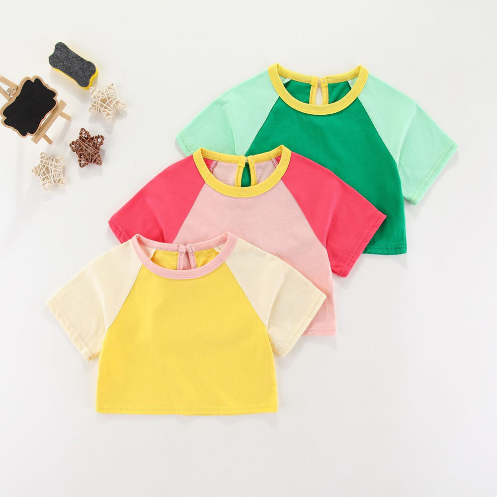 Baby Kid Unisex Color-blocking T-Shirts Wholesale 220510252