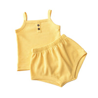Load image into Gallery viewer, 2 Pieces Set Baby Kid Unisex Solid Color Tank Tops And Shorts Wholesale 220510253
