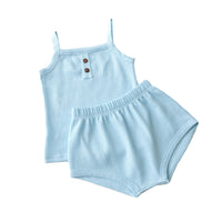 Load image into Gallery viewer, 2 Pieces Set Baby Kid Unisex Solid Color Tank Tops And Shorts Wholesale 220510253
