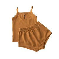 Load image into Gallery viewer, 2 Pieces Set Baby Kid Unisex Solid Color Tank Tops And Shorts Wholesale 220510253

