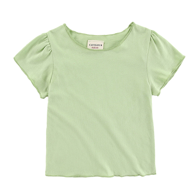 Baby Kid Girls Solid Color Tops Wholesale 220510258