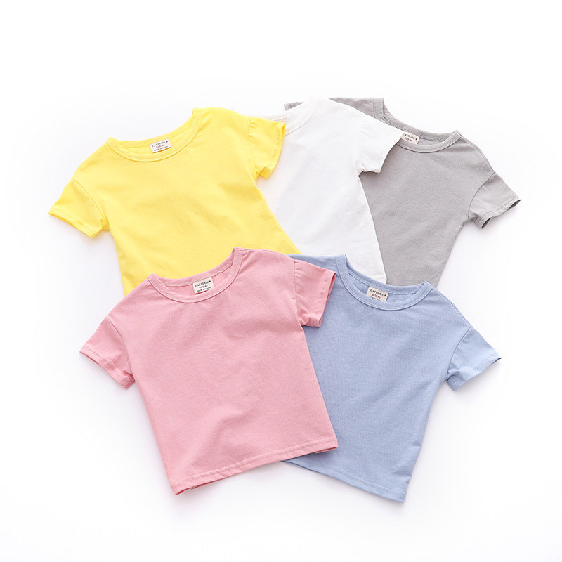 Baby Kid Unisex Solid Color T-Shirts Wholesale 22051026