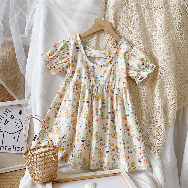 Baby Kid Girls Flower Print Dresses Wholesale 220510261