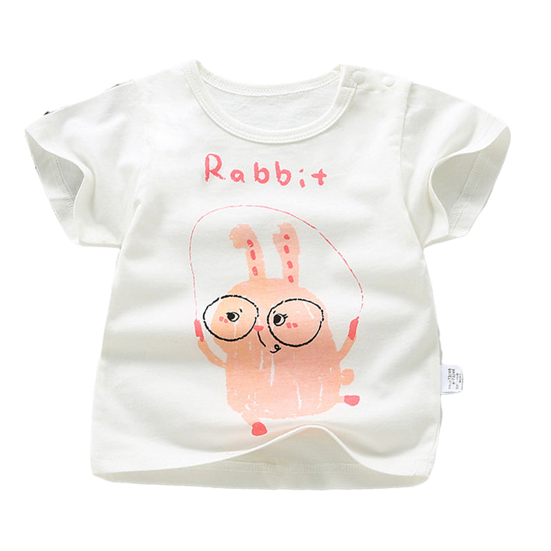 Baby Kid Unisex Letters Animals Cartoon Print T-Shirts Wholesale 220510266