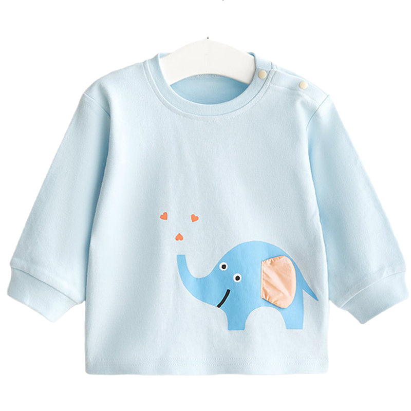 Baby Kid Unisex Love heart Animals Cartoon Print Tops Wholesale 220510274