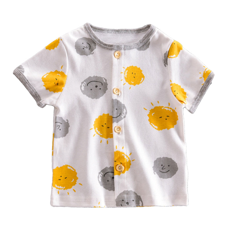 Baby Kid Unisex Fruit Animals Cartoon Print Tops Wholesale 220510281