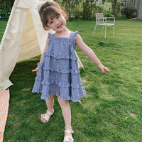 Load image into Gallery viewer, Baby Kid Girls Checked Dresses Wholesale 220510356
